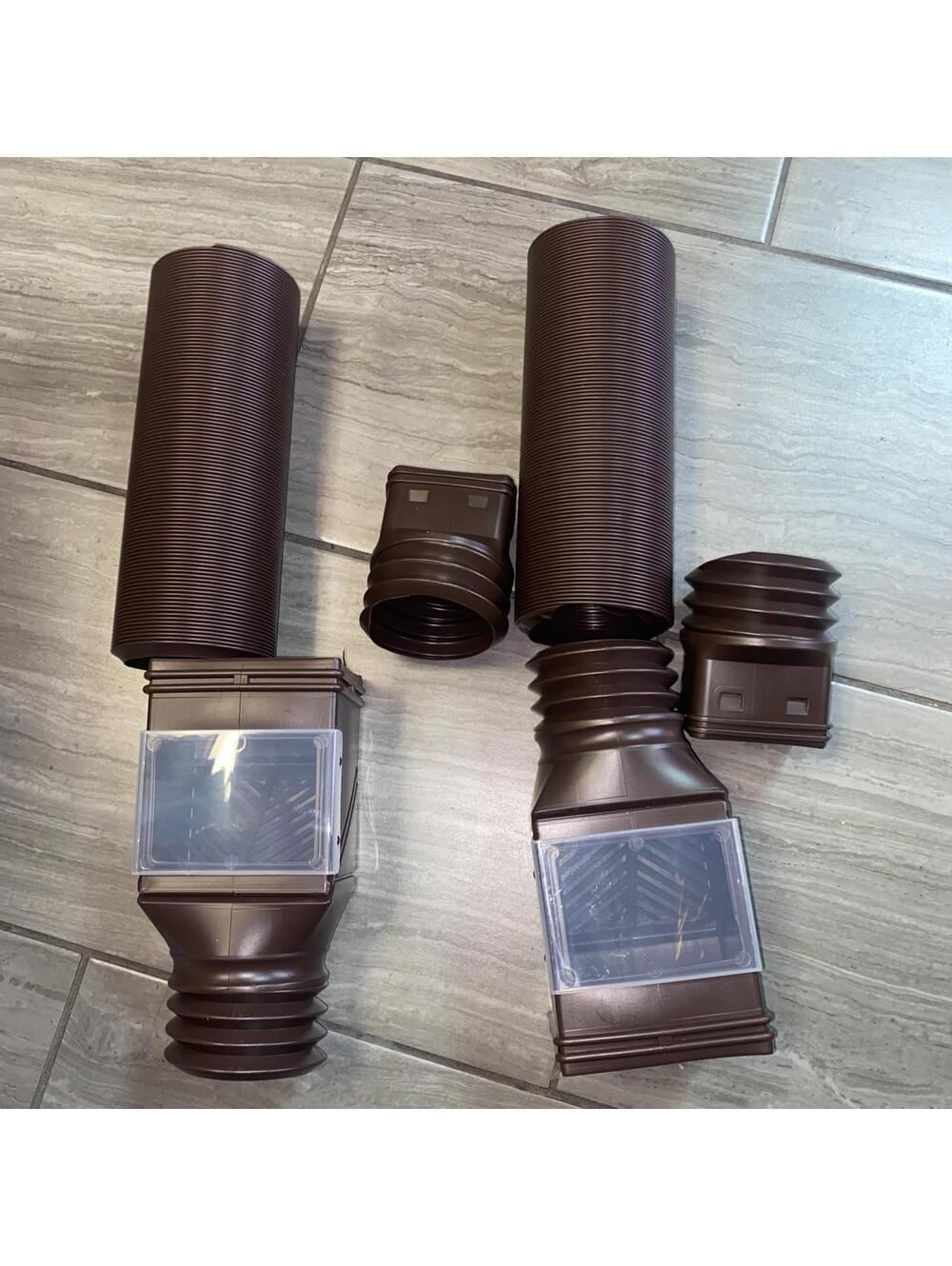 VEVOR Corrugated Drain Pipe With Adapters Brown HC3003G2
